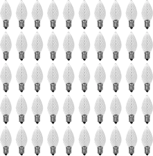 Miniatura 8 de Meconard Bombillas LED C7 de repuesto para Navidad, bombillas LED inastillables C7 para luces de Navidad para interiores y exteriores, base de Verde