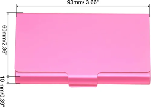 Miniatura 2 de Patikil Titular de la tarjeta de visita, caja de la tarjeta de metal de aluminio, titular profesional de la tarjeta de bolsillo para el nombre y Rosa