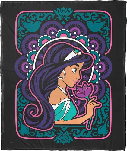 Miniatura 22 de Northwest Aladdin - Manta de seda táctil, 50 x 60 pulgadas, Aladdin y Jasmine