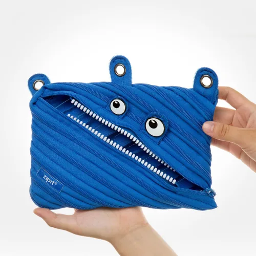 Miniatura 5 de ZIPIT Estuche para lápices Monster para niños, bonita bolsa de 3 anillas para niños, niñas y adolescentes, bolsa de papelería para la escuela