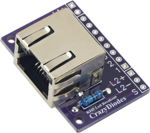 Miniatura 2 de whiteeeen 4pcs RJ45 Breakout Board con luces LED y 2 tipos de cabezales de pin macho (ángulo recto y derecho)