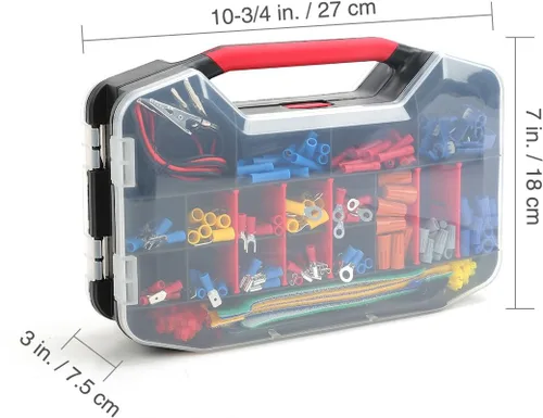 Miniatura 4 de WORKPRO Terminales de crimpado de 582 piezas, conectores de cable, tubo termorretráctil, kit de reparación eléctrica con cortador de alambre