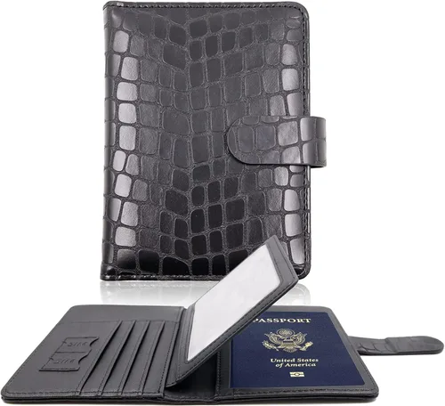 Miniatura 33 de Melsbrinna - Funda para pasaporte, ranuras para tarjetas, bonita funda para pasaporte para mujeres/hombres, resistente al agua con bloqueo RFID