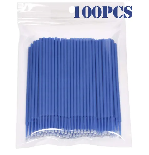 Miniatura 6 de Mini Skater Paquete de 100 microaplicadores dentales de 0.098 pulgadas de diámetro de la cabeza, flexibles, para extensiones de pestañas orales, uso
