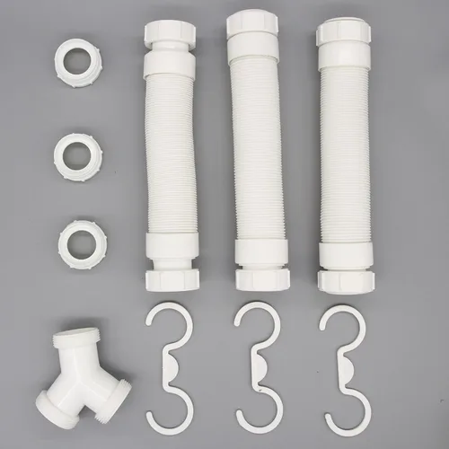 Miniatura 3 de Drenaje de fregadero de doble cuenco de 1 1/2 o 1 1/4 pulgadas, solución todo en uno expandible y flexible para kit de drenaje de fregadero