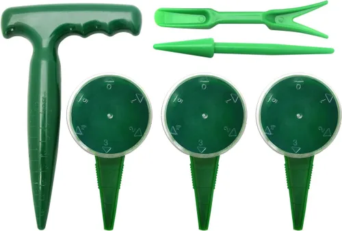 Coolrunner Juego de 6 dispensadores de semillas de siembra, maceta de mano ajustable para jardín, herramienta de sembradora de plantas de flores,