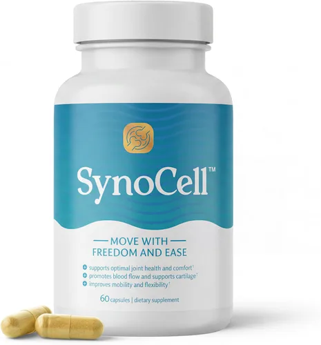 Suplemento de apoyo para la espalda, el cuello y las articulaciones de glucosamina y condroitina de Synocell con boswellia, quercetina y MSM -