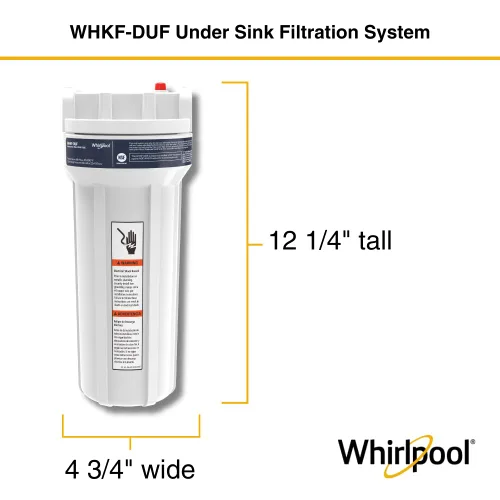 Miniatura 4 de Sistema de Filtración de Agua Bajo Fregadero Whirlpool WHKF-DUF Conexión Rápida de Inserción, Incluye 1 Filtro de Carbón y Kit de Instalación