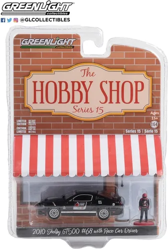Greenlight 97150-E The Hobby Shop Series 15-2010 Shelby Mustang GT500#68 - Optima Ultimate Street Car Invitational con piloto de carreras escala 1/64
