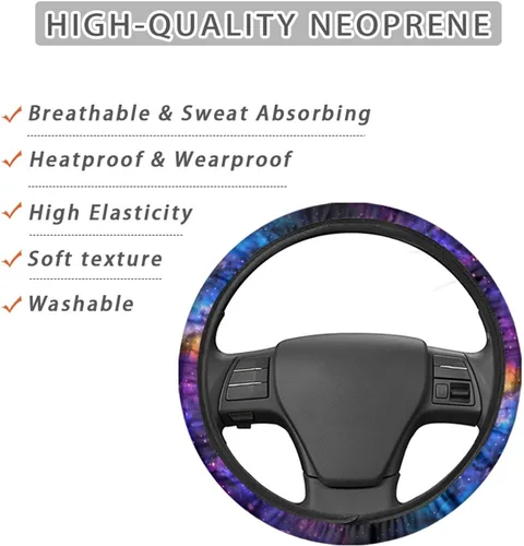 Miniatura 3 de AFPANQZ - Fundas para volante con diseño de nebulosa y galaxia, 14-15 pulgadas, ajuste universal, para la mayoría de los coches, sedanes, SUV