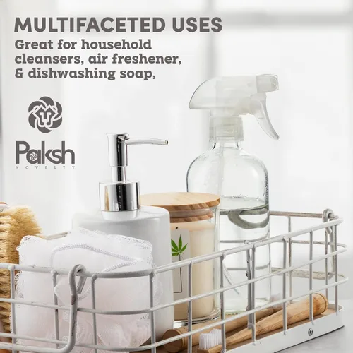 Miniatura 5 de Botellas rociadoras de vidrio cobalto transparente, 16 onzas (paquete de 2) contenedor de rociador de vidrio recargable con rociador de gatillo