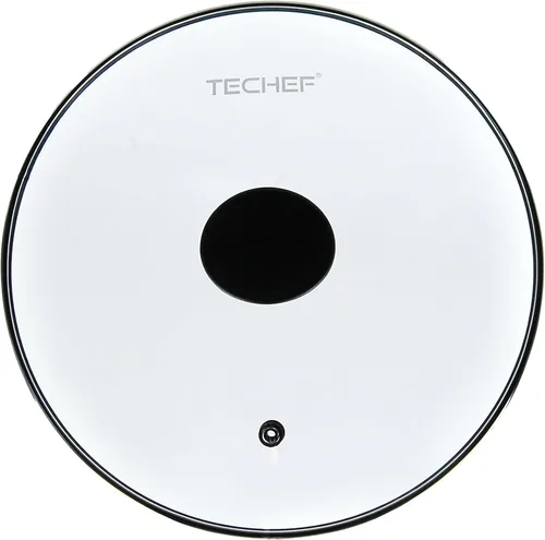 TECHEF Tapa de vidrio templado de 8 pulgadas, se adapta a sartenes y ollas de 8 pulgadas, ventilación de vapor, borde de acero inoxidable, apta para