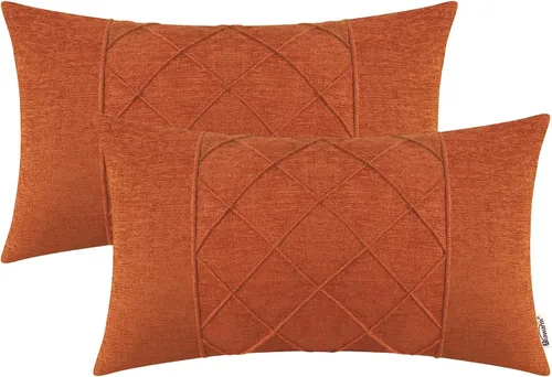 Miniatura 23 de BRAWARM Fundas de almohada 40x40 cm - Paquete de 2 fundas de almohada de chenilla negra, fundas de almohada de chenilla suave teñida sólida