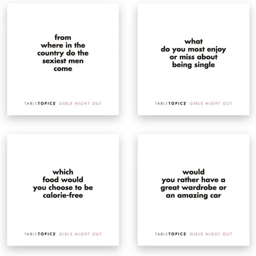 Miniatura 4 de TableTopics Juego de Tarjetas de Preguntas para Noche de Chicas - 135 Tarjetas para Iniciar Conversaciones Picantes, Juego de Noche de Chicas