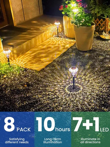 Miniatura 9 de SOLPEX - Luces solares para caminos de jardín, decoración de luces solares para jardín, iluminación impermeable de paisaje alimentada por energía