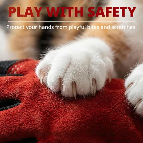 Miniatura 5 de vclpower Guantes de manipulación de animales, talla M, aptos para mujeres y manos pequeñas, a prueba de mordeduras, doble acolchado reforzado