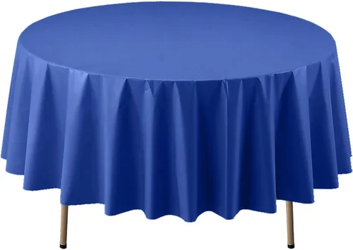 Miniatura 10 de Party Essentials Mantel redondo de plástico desechable de 84 pulgadas, 3 unidades, color negro