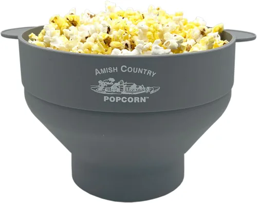 Miniatura 2 de Amish Country Popcorn - Juego de regalo de 4 onzas (10 unidades surtidas) y paquete de palomitas de maíz de silicona gris Popper es libre de BPA