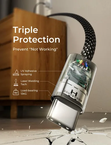 Miniatura 6 de LISEN Cable USB C, Paquete de 5 [3.3 pies] Cable USBC a USBC para Cargador de iPhone 16e 15 Pro Max, Cable C a C de 60W (3.1A) de Carga Rápida