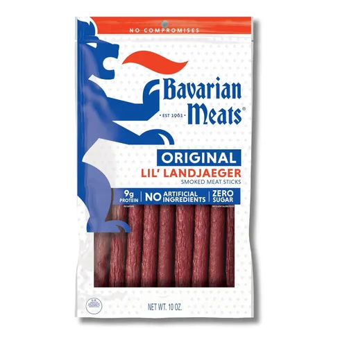 Miniatura 9 de Bavarian Meats Lil' Landjaeger - Palitos de carne, aperitivos de salchicha ahumada envueltos individualmente, cero azúcar, gran fuente de proteínas