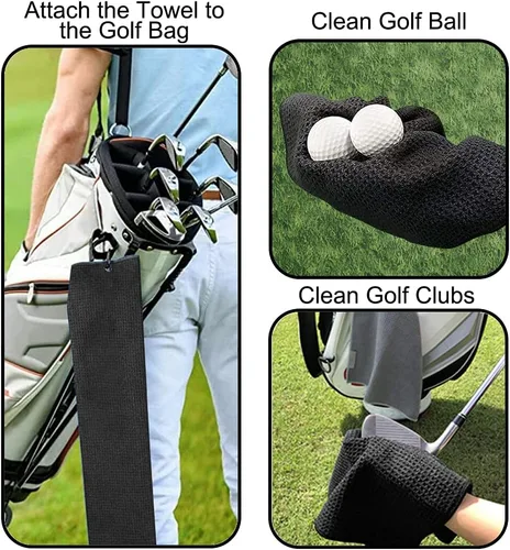 Miniatura 5 de DYJYBMY Toalla de golf con clip That's What I Do I Play, toalla deportiva bordada para golfista, divertidos accesorios de golf para hombres, Día