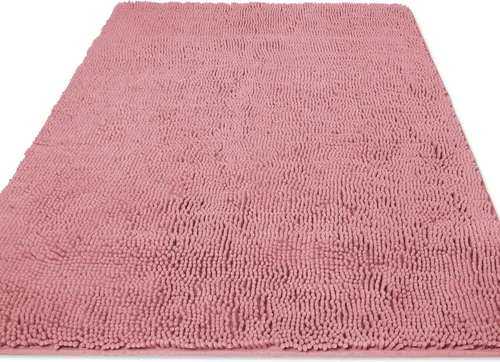 Miniatura 106 de Yeaban Alfombra de pasillo de baño de 24 x 72 pulgadas, antideslizante, alfombra de baño larga de felpilla gruesa, absorbente y lavable, alfombra