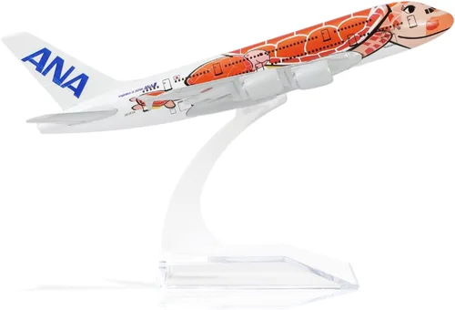 Miniatura 11 de 1/400 Francia A380 Modelo Avión Modelo Metal Diecast Kit de modelo de avión para Airbus A380 (5.5 pulgadas L) con soporte de avión de exhibición E.