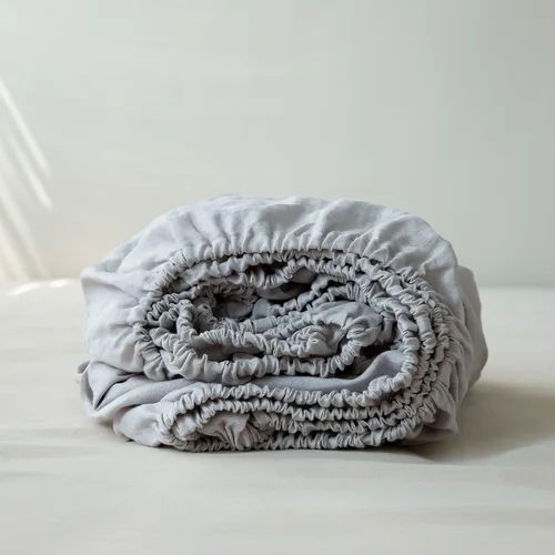 Miniatura 9 de Sábana Bajera de Lino 100% Lavado a la Piedra Color Sólido - (1 Pieza) Bolsillo Profundo de 14 Pulgadas Funda de Colchón Suave Natural Transpirable