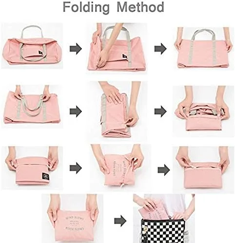Miniatura 7 de Bolsa de viaje plegable, almacenamiento de equipaje para deportes, gimnasio, resistente al agua, lona de nailon para hombres, mujeres, 32 litros