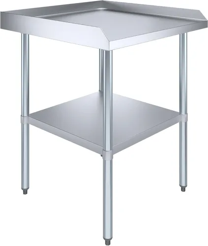 Miniatura 11 de AmGood Mesa de trabajo comercial con protector antisalpicaduras y protectores laterales Altura: 35" Mesa de preparación de acero inoxidable
