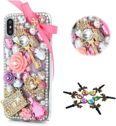 Miniatura 10 de Funda brillante compatible con Samsung Galaxy S20 FE 5G – Elegante funda 3D hecha a mano con diseño de diamantes de imitación de rosas, rosas