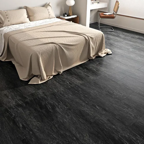 Miniatura 4 de FunStick – Azulejos de despegar y pegar de mármol de 12"x24", azulejos negros y grises, para pegar en el suelo, vinilo impermeable y removible
