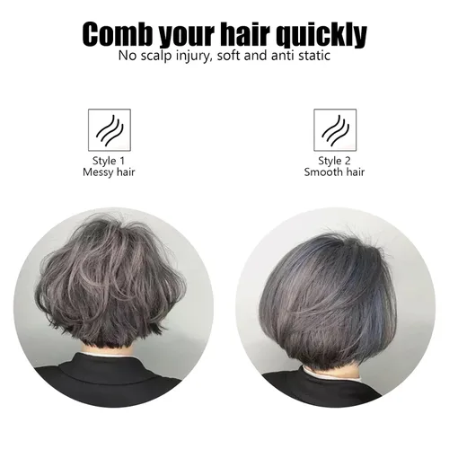 Miniatura 4 de Cepillo de pelo redondo para secado con nailon suave, cepillo de pelo redondo rizado en caliente con mango de madera, unisex para secado con soplado