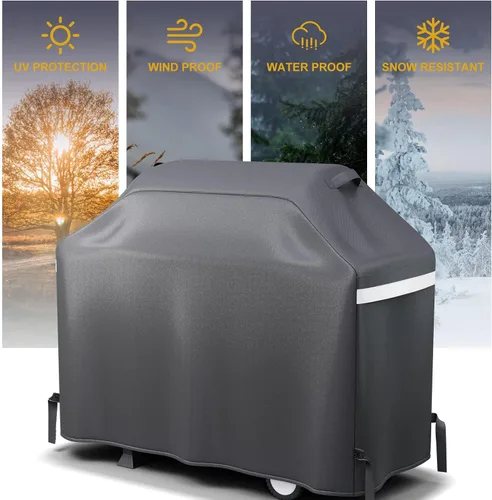 Miniatura 7 de Hisencn Cubierta para parrilla de barbacoa de 55 pulgadas, resistente al agua, para parrilla de gas de 3 a 4 quemadores, para Weber, Charbroil