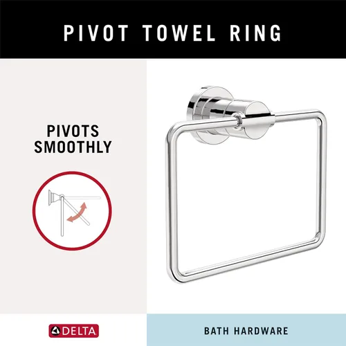 Miniatura 2 de DELTA FAUCET NIC64-PC Nicoli - Juego de 4 piezas de accesorios de baño de 18 a 24 pulgadas, toallero, soporte para papel higiénico, anillo