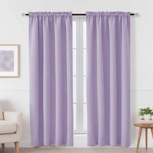 Miniatura 77 de OVZME Cortinas opacas turquesa para tratamiento de ventanas pequeñas, cortinas cortas con bloqueo de luz para ventana de cocina sobre el fregadero
