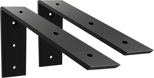 Miniatura 33 de WINKER Soporte para encimera, paquete de 2 unidades resistente de soporte oculto en L para estante de 3/8 pulgadas de grosor, 10 x 6 x 2.5 pulgadas