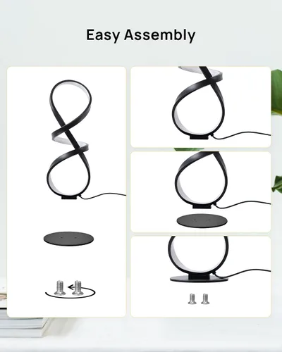 Miniatura 7 de Juego de 2 lámparas de mesa JIOODICH., lámpara de escritorio LED con atenuación táctil en espiral, lámpara de mesita de noche moderna de 3