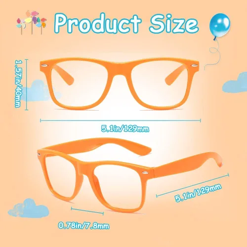 Miniatura 5 de Matcheck 20 gafas de juego de simulación para niños a granel, sin marco de lentes, gafas falsas para niños y niñas, regalos de fiesta de cumpleaños