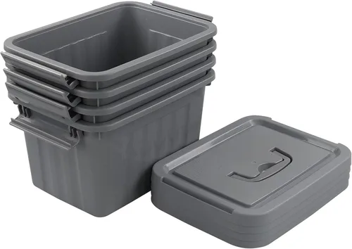 Miniatura 7 de Caja de almacenamiento transparente de 6.5 cuartos de galón con asa, paquete de 4 recipientes de plástico con tapa