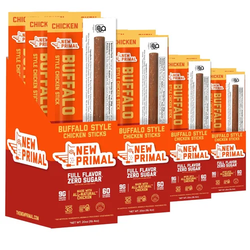Miniatura 9 de The New Primal Buffalo Chicken Sticks, Keto, sin gluten, bocadillos saludables, sin azúcar, bajo en carbohidratos, alto en proteínas, charqui
