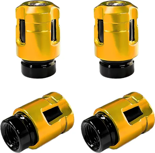 Miniatura 21 de Yourkar 4 tapas de vástago de válvula de neumático de automóvil, cubiertas de válvula de rueda de aleación de aluminio de forma única, resistentes a