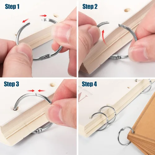 Miniatura 4 de Anillos para carpeta de hojas sueltas de 1 pulgada (paquete de 150 unidades), anillos de metal resistentes para tarjetas de índice, tarjetas flashs