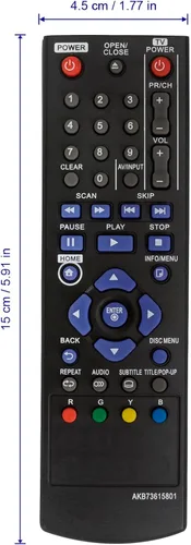 Miniatura 4 de AKB73615801 - Control remoto de repuesto para LG Blu-Ray DVD Player BP125 BD220 BD630 BP125N BP135W-N BP200 BP220 BP320N BP120N BP120N BP320N BP320N