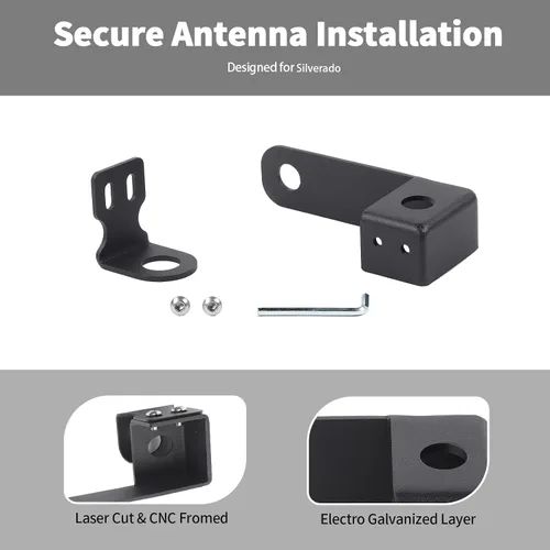Miniatura 2 de Linskip Antena CB de Servicio Pesado Compatible con Montaje en Mástil de Puerta Trasera para Chevrolet Silverado y GMC-Sierra 1500 2014-2018