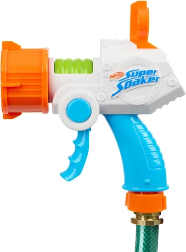 NERF Super Soaker Quadblast Blaster - Máquina de remojo alimentada por manguera de jardín para batallas épicas en el patio trasero