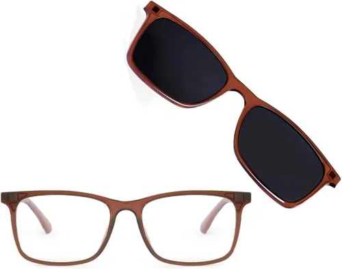 Miniatura 11 de BlueDuo Cruise - Gafas cuadradas de alta calidad con bloqueo de luz azul con clip magnético para mujeres y hombres, sin reflejos Gris oscuro