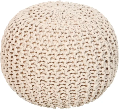 Miniatura 11 de REDEARTH Puf Otomano Redondo - Tejido a Mano con Cable Estilo Boho, Decoración del Hogar, Puf Circular, Reposapiés para Sala de Estar - Guardería