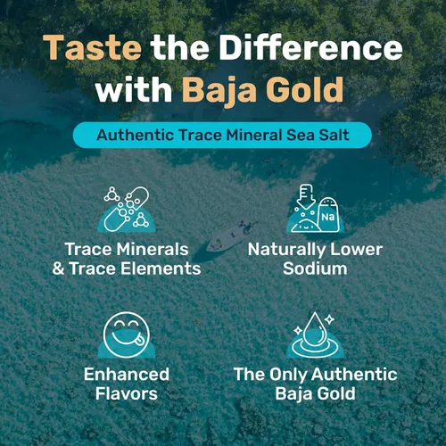 Miniatura 4 de Baja Gold Sal Marina Mineral - Recomendada por Gary Brecka - Sal de Grano Natural Orgánica para Cocinar y Hornear Auténtica Sal de Baja Ideal