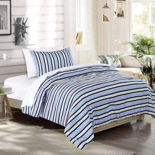 Miniatura 29 de EMME Bed-in-A-Bag - Juego de edredón de 5 piezas para cama Twin de microfibra cepillada y relleno de plumón sintético, suave y cómodo, lavable a 01